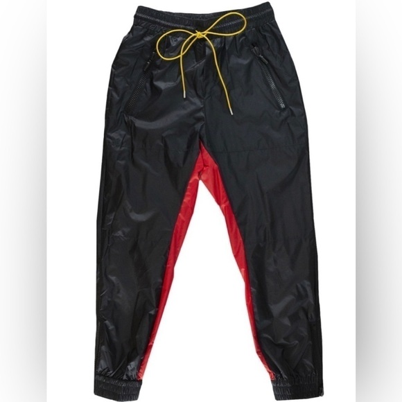 Rhude Nylon Black Pants in Red - Size Large - Elastic Waist, Zippers - Brand New - Picture 1 of 4